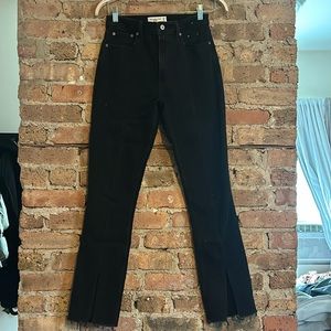 Abercrombie curve love split flare, black denim jeans